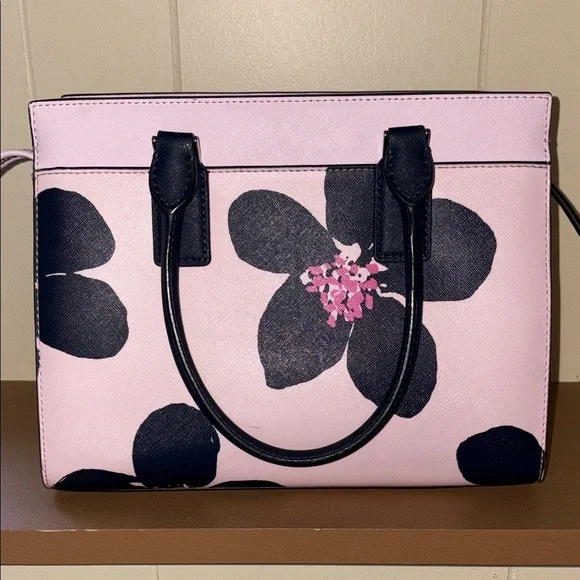 Kate Spade Pink and Navy Floral Satchel - Picture 2 of 6